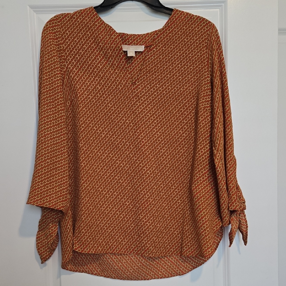 Michael Kors Rust Patterned Blouse